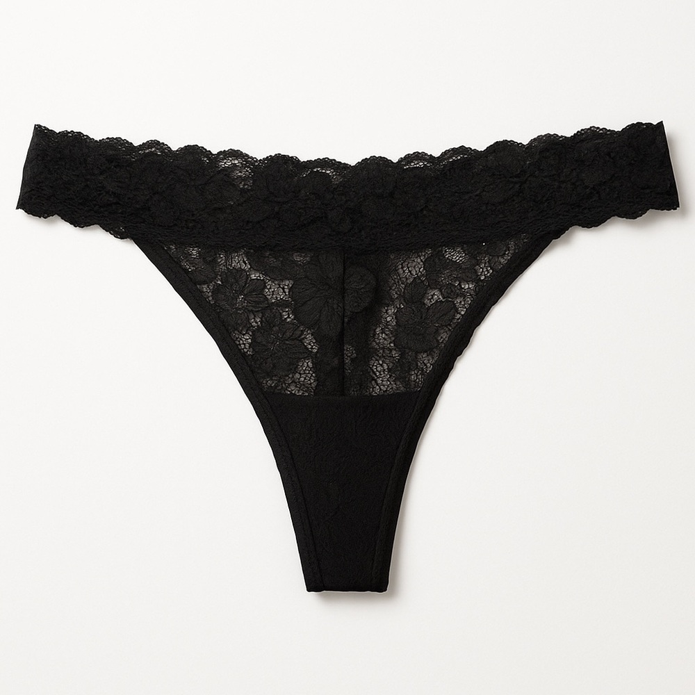 Maurice's Black Lace Thong Panty Underwear Sexy Lingerie X Large NWT